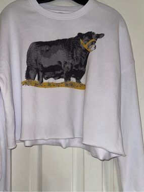 Cropped Cow Sweatshirt